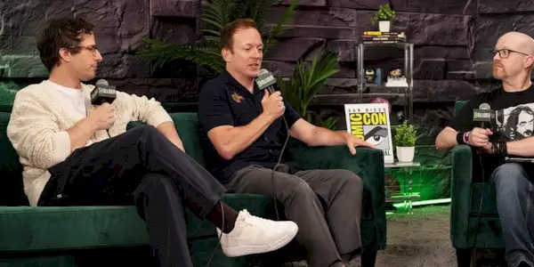 Andy Samberg and Neil Campbell at SDCC 2025 for Digman