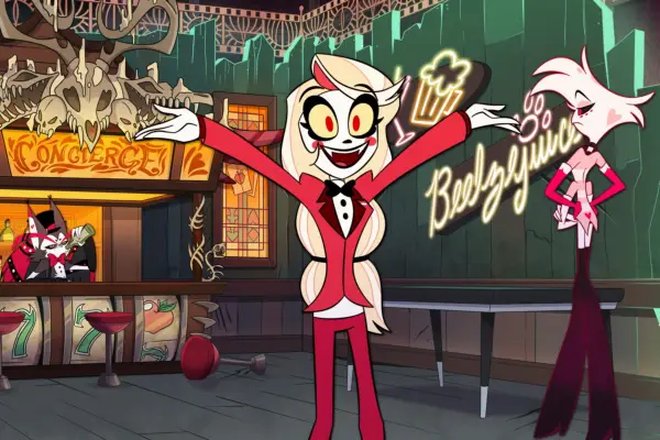 Husk, Charlie Morningstar and Angel Dust in Hazbin Hotel