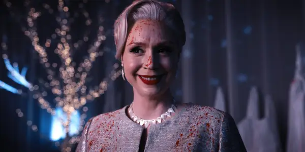 Gwendoline Christie as Larissa Weems in episode 104 of Wednesday.