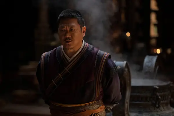 Benedict Wong as Wong in Doctor Strange in the Multiverse of Madness, looking pensive