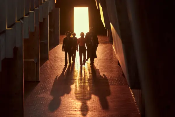 (L to R) Eric André as Randall Roth, Michael Therriault as Targ Reinhard, Saad Saddiqui as Hector, Steve Agee as Guy Landon, Charlyne Yi as Charlotte Xie in Guillermo del Toro