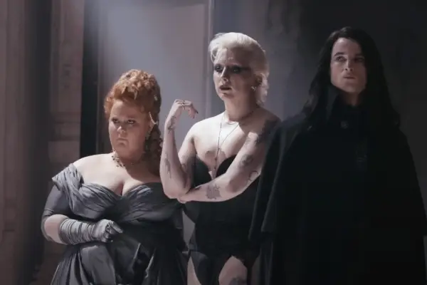 Despair, Desire and Dream stand in a row in a scene from The Sandman season 2