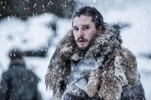 Kit Harington as Jon Snow in Game of Thrones season 7 in the snow