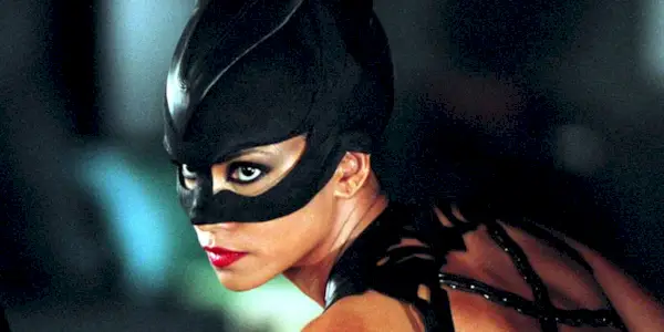 Halle Berry as Catwoman looking intently to her left