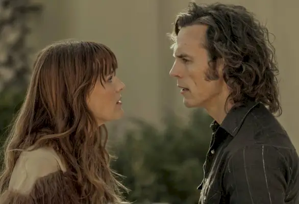 Riley Keough as Daisy Jones and Sam Claflin as Billy Dunne in Daisy Jones & The Six