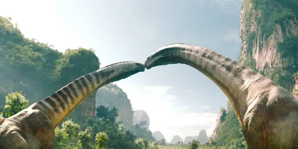 A Titanosaurus with its mate in Jurassic World Rebirth.