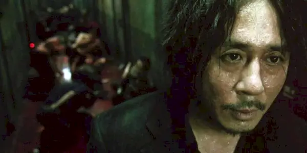 The hallway fight scene in Oldboy