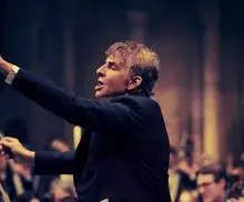 Bradley Cooper as Leonard Bernstein in Maestro. 