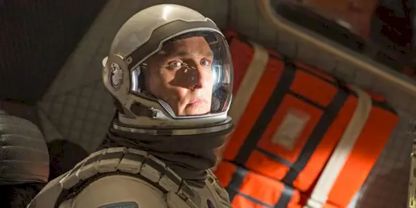 Matthew Mcconaughey in a spacesuit in Interstellar