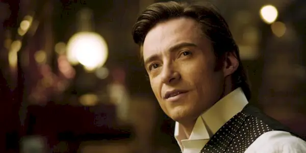 Robert Angier looking at a person offscreen in The Prestige