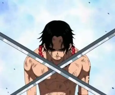 Ace on the execution block in Marineford