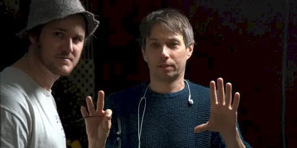 Sean Baker and Drew Daniels on the set of Anora.