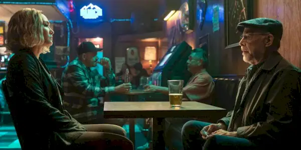 Daniella Pineda and J.K. Simmons in The Accountant 2.