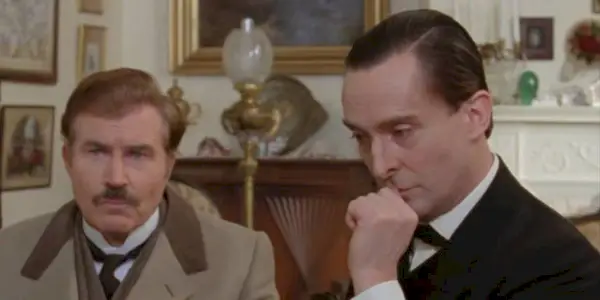 Jeremy Brett as Sherlock Holmes and David Burke as John Watson in Granada Television