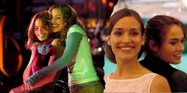 Imagine me and you Piper Perabo and Lena Headey embracing then back to back