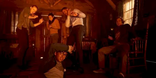 Jay Ellis, Logan Miller, Deborah Ann Woll, Taylor Russell, and Nik Dodani in 2019