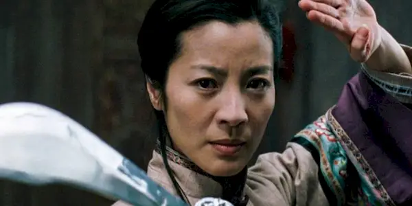 Michelle Yeoh with a sword in Crouching Tiger, Hidden Dragon