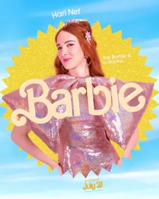 Hari Nef as Dr Barbie in Barbie.