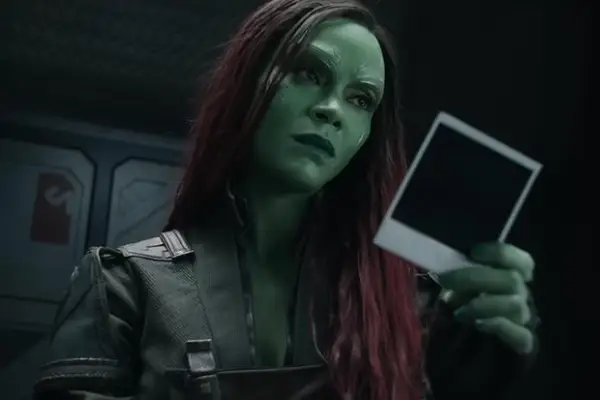 Zoe Saldana as Gamora in Guardians of the Galaxy Vol 3