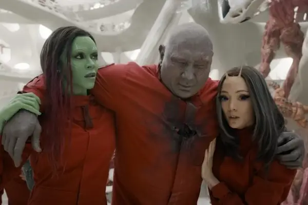 Gamora, Drax and Mantis in Guardians of the Galaxy Vol 3