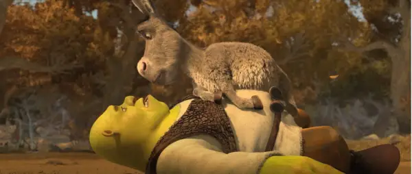 Donkey on top of Shrek in Shrek Forever After