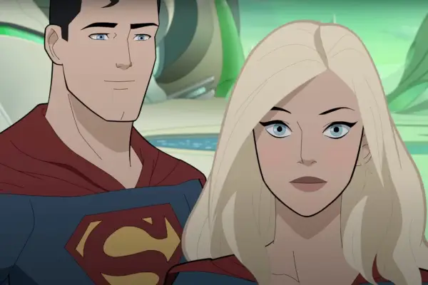 Superman and Supergirl as they appear in 2023 animated film Legion of Super-Heroes