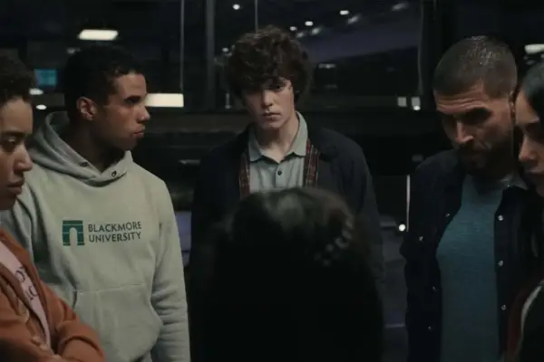 (L-R) Jasmin Savoy Brown, Mason Gooding, Jack Champion, Josh Segarra and Melissa Barrera