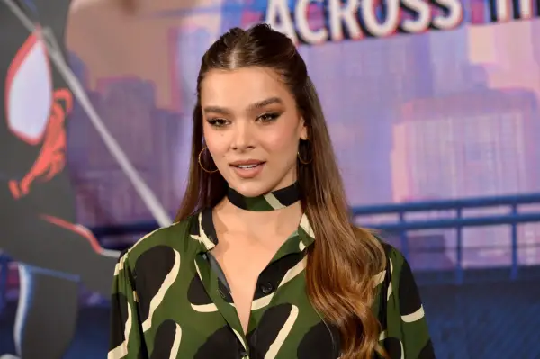 Hailee Steinfeld wearing a green shirt