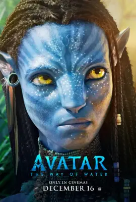 Zoe Saldaña as Neytiri in Avatar: The Way of Water.