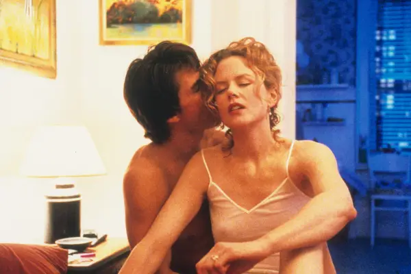 Tom Cruise kissing Nicole Kidman in a scene from the film Eyes Wide Shut.