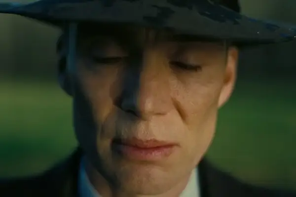 Cillian Murphy as J. Robert Oppenheimer in the final scene of Oppenheimer.