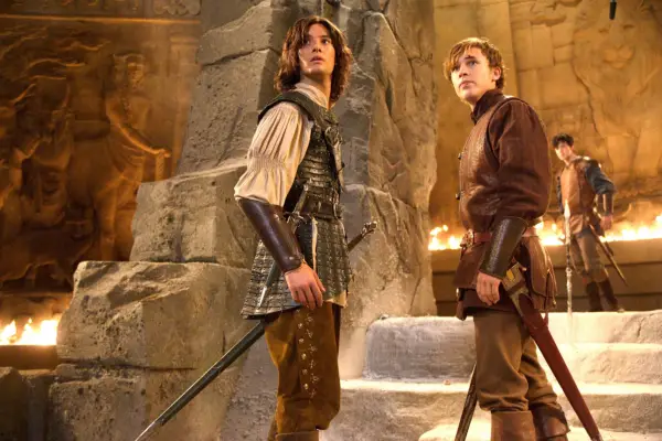 Ben Barnes as Prince Caspian and William Moseley as Peter Pevensie in The Chronicles of Narnia: Prince Caspian