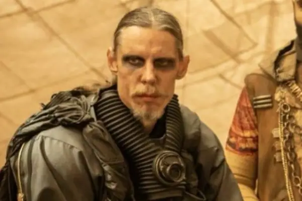 Goran D Kleut plays The Octoboss in Furiosa: A Mad Max Saga wearing a black outfit