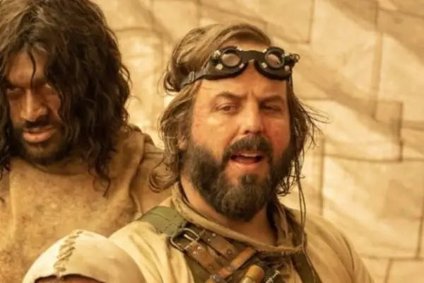 Angus Sampson plays The Organic Mechanic in Furiosa: A Mad Max Saga with goggles on his forehead
