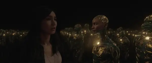 Sersi (Gemma Chan) sees a robot version of herself in the World Forge in Marvel