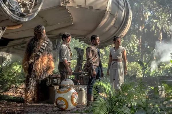 Chewbacca (Joonas Suotamo), Poe (Oscar Isaac), Finn (John Boyega), Rey (Daisy Ridley) and C-3PO (Anthony Daniels) in STAR WARS: THE RISE OF SKYWALKER.