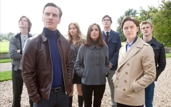 The cast of X-Men: First Class standing together