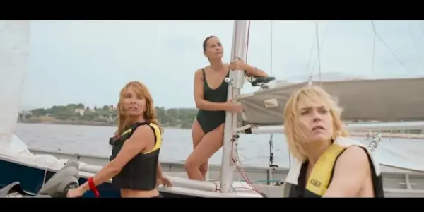 Three friends on a boat