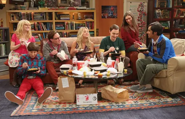 Mayim Bialik, Kaley Cuoco, Johnny Galecki, Simon Helberg, Jim Parsons, Melissa Rauch, and Kunal Nayyar in 