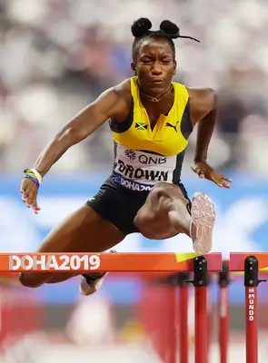 Janeek Brown of Jamaica competes in the Women