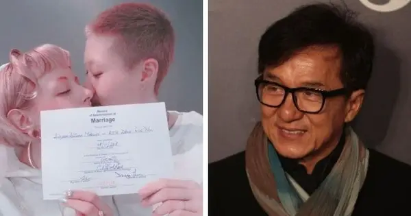 Jackie Chano svetimas 19-metė dukra Etta ng vedė 31-erių kanadiečių draugę