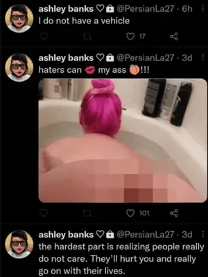 アマンダ・バインズは、バイラルバスタブの写真で裸の女性が彼女ではないと言います、トロールは同意しません