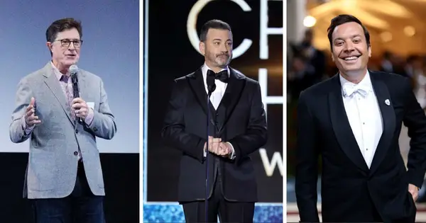 Jimmy Colbert, Jimmy Kimmel and Jimmy Fallon (Getty)