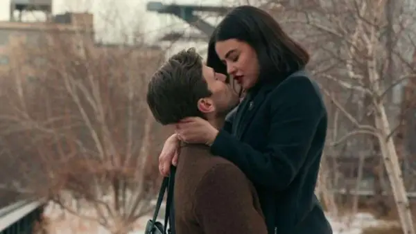 Lucy Hale and Austin Stowell in a still from 