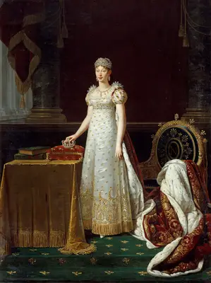 Portrait of the Empress Marie Louise of Austria (Marie- Louise ) (1791-1847), wife of Napoleon I, represented as Regente of the Empire and wearing a set of Chaumet
