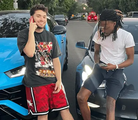 Adin Ross (left) is comparatively shorter than Sky Bri as his height is 5 feet 7 inches (@adinross/Instagram)