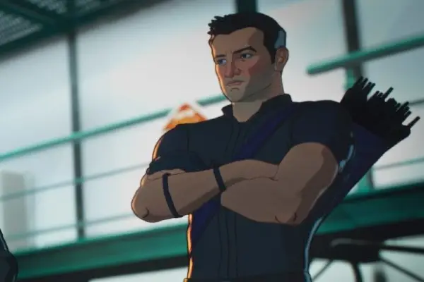 Jeremy Renner plays Hawkeye in What If...?