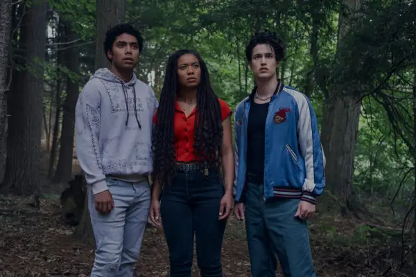 Chance Perdomo (Andre Anderson), Jaz Sinclair (Marie Moreau) and Derek Luh (Jordan Li) in Gen V
