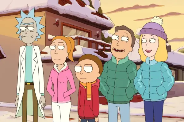 Rick, Summer, Morty, Jerry and Beth in Rick and Morty season 6