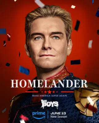 Poster of Homelander in The Boys season 4. He
